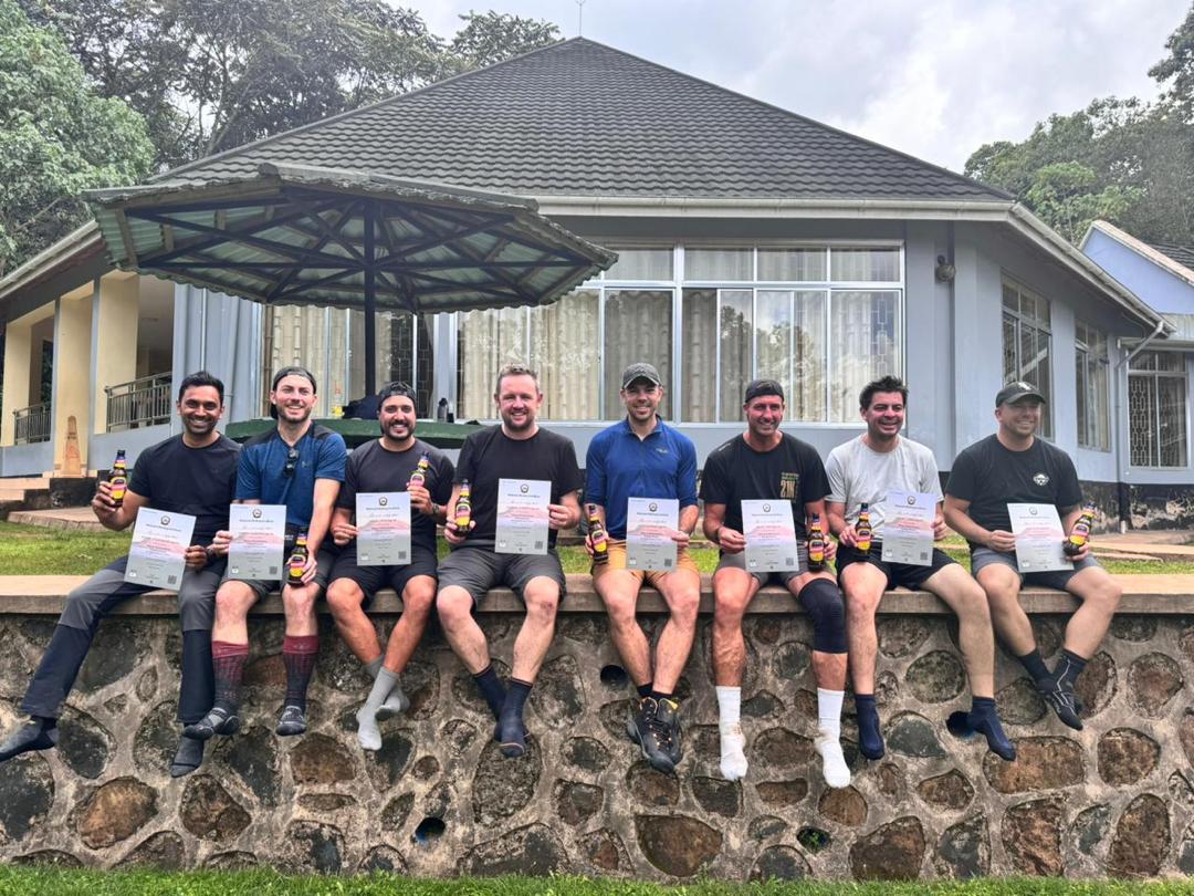 Trekkers approaching Kilimanjaro